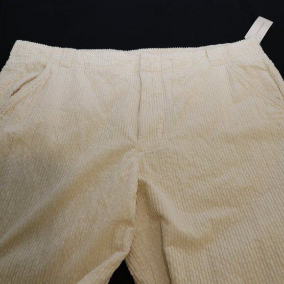 by Anthropologie Women's Wide Leg Corduroy Pants Size 12T Tall Cream Soft NWT - Picture 2 of 10